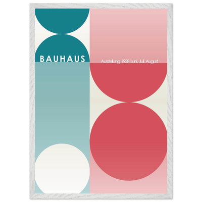 Bauhaus Retro Art Print in Teal and Coral for Unique Retro Decor - Vibrantwalls