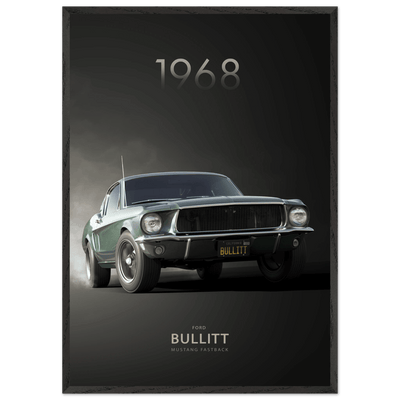 1968 Bullitt Mustang GT - 50th Anniversary Framed Poster | Iconic Green, Ready-to-Hang, Premium Quality - Vibrantwalls