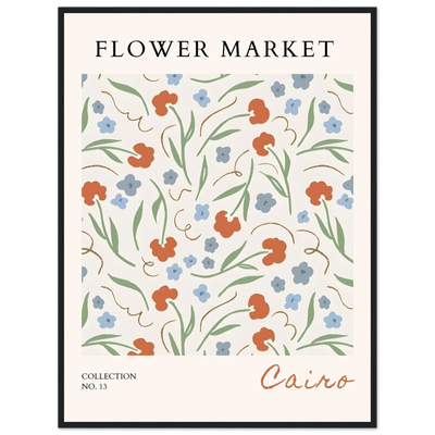 Flower Market Cairo Framed Poster – Abstract Floral Art Print | Earthy Tones & Ready-to-Hang Decor - Vibrantwalls