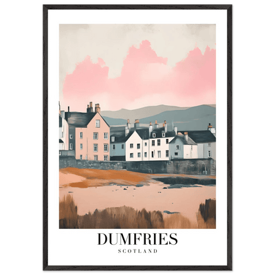 Dumfries Scotland Framed Poster – Pastel-Toned Vintage Travel Wall Art with Wooden Frame - Vibrantwalls