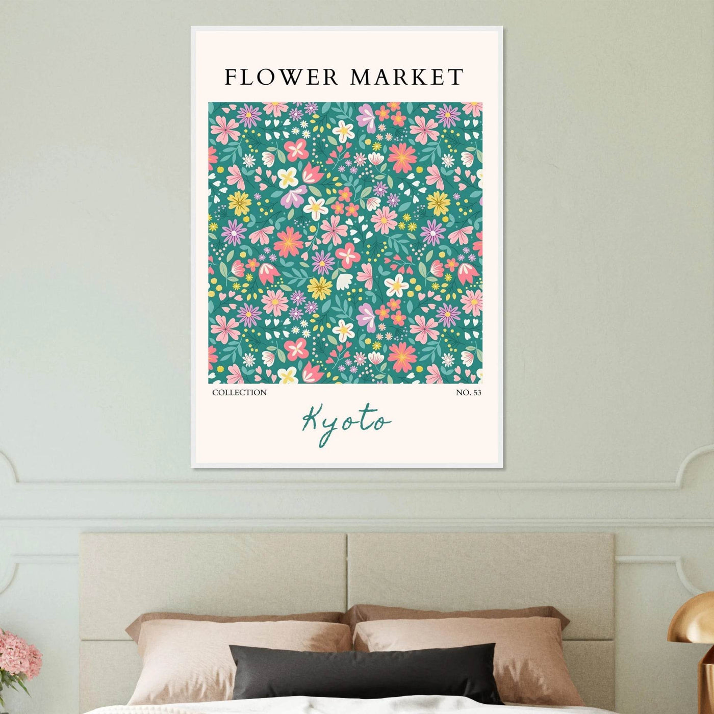 Kyoto Flower Market Framed Poster – Whimsical Floral Art Print for a Touch of Spring | Ready-to-Hang Decor - Vibrantwalls