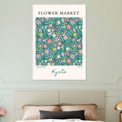 Kyoto Flower Market Framed Poster – Whimsical Floral Art Print for a Touch of Spring | Ready-to-Hang Decor - Vibrantwalls