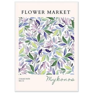 Mykonos Flower Market Framed Poster – Serene Botanical Watercolor Art Prints | Ready-to-Hang Wall Decor - Vibrantwalls