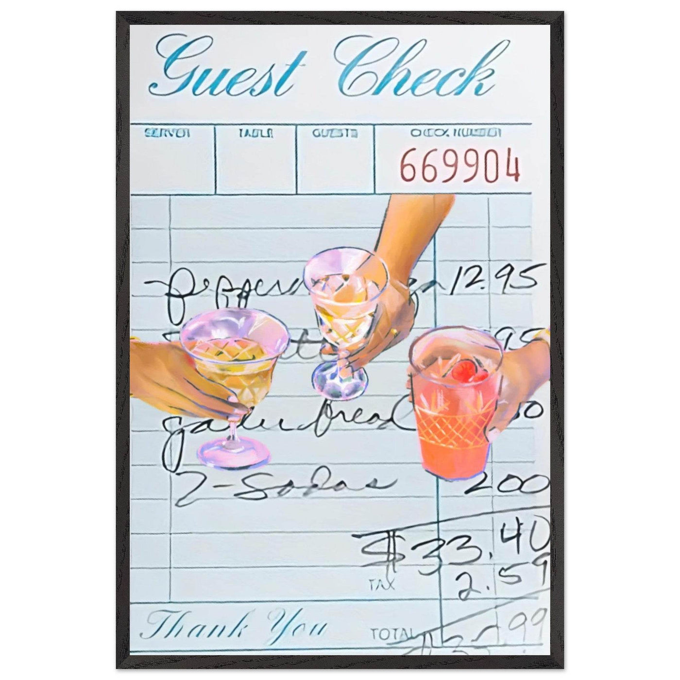 Guest Check Cocktail - Vibrantwalls