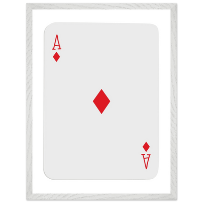 Ace of Diamonds Poker Card Print - Mounted Framed Art, Eco-Friendly Wood Frame in Your Choice of Finish - Vibrantwalls