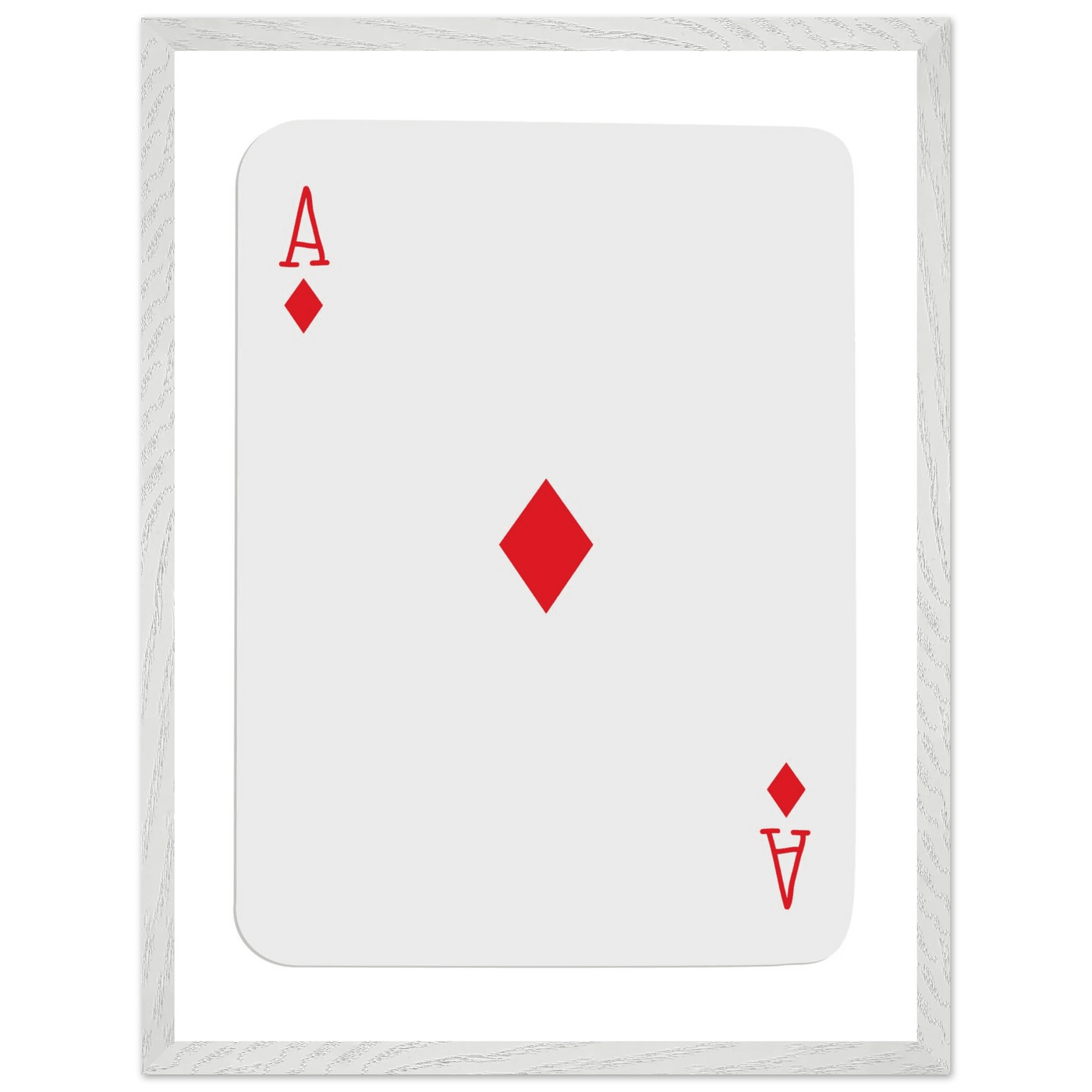 Ace of Diamonds Poker Card Print - Mounted Framed Art, Eco-Friendly Wood Frame in Your Choice of Finish - Vibrantwalls