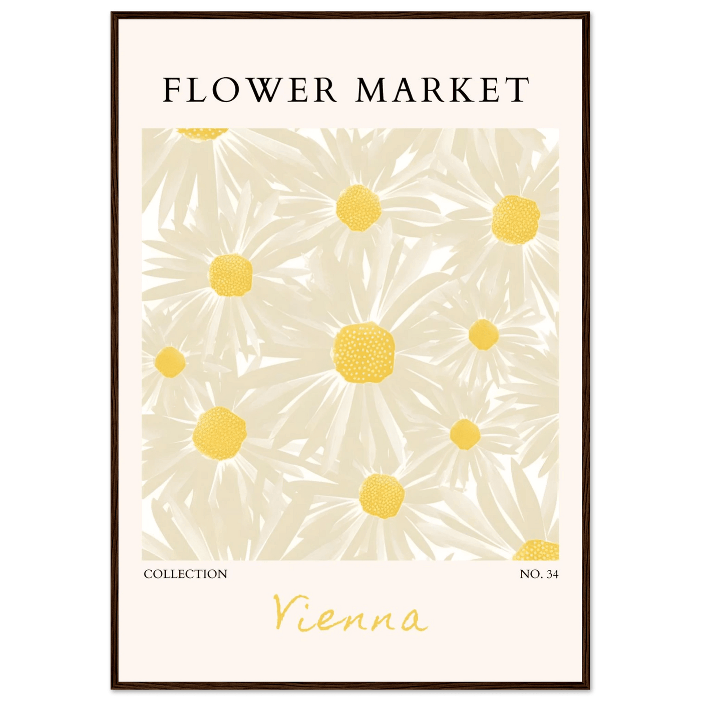 Flower Market Vienna Collection Framed Poster – Daisy Bloom Art Print | Ready-to-Hang Floral Decor - Vibrantwalls