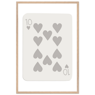 Minimalist Ten of Hearts Playing Card Print - Framed Poster Art, Eco-Friendly Wood Frame in Your Choice of Size & Finish - Vibrantwalls
