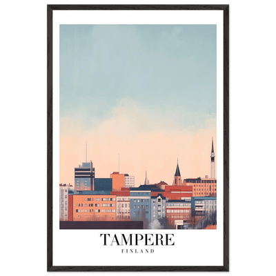 Tampere Finland Framed Poster – Modern Cityscape Wall Art with Customizable Wooden Frame - Vibrantwalls
