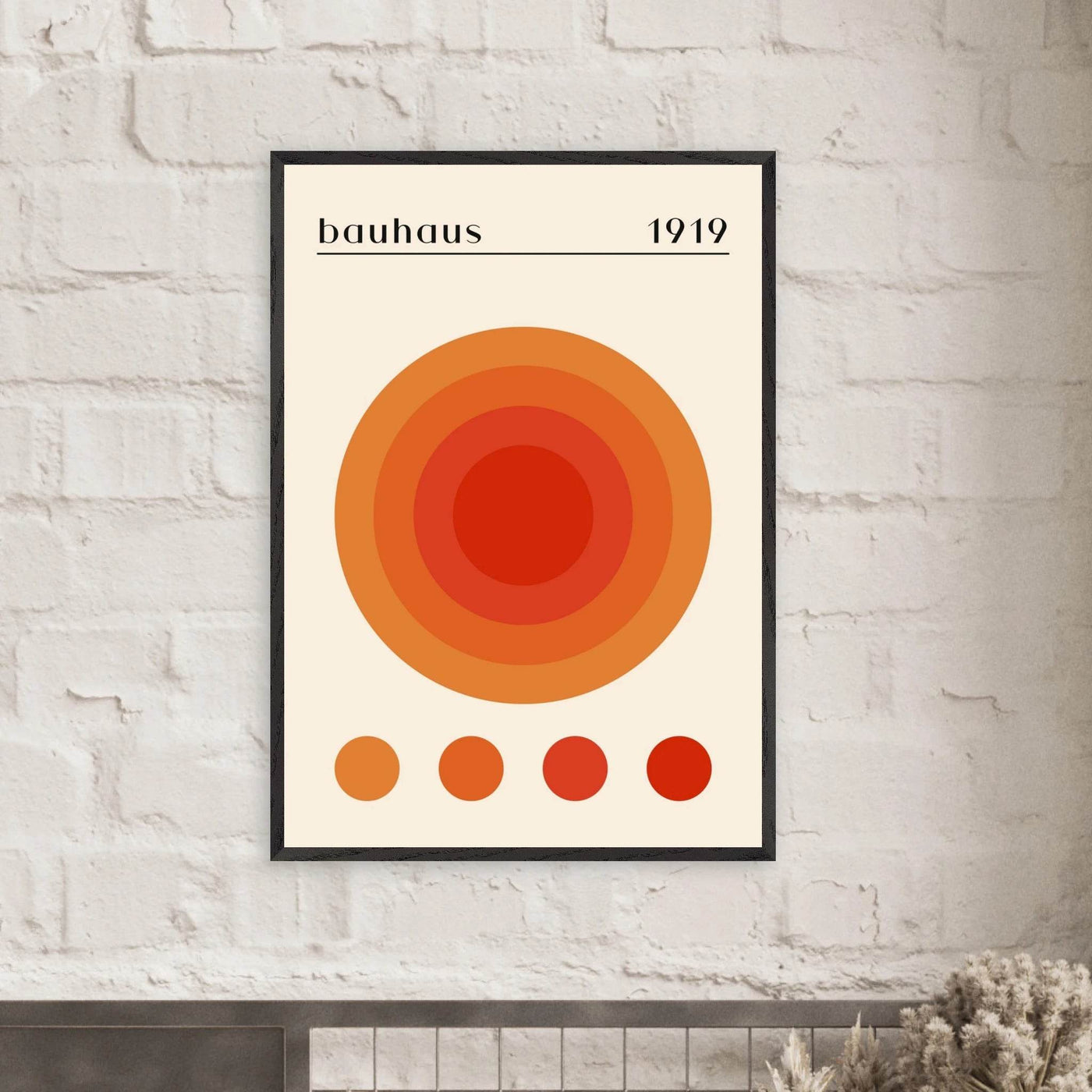 Bauhaus 1919 Orange & Red Circles - Vibrantwalls