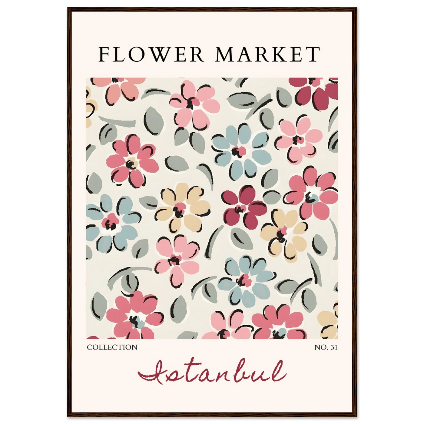 Flower Market Istanbul Art Print – Vibrant Floral Abstract Framed Poster | Ready-to-Hang Decor - Vibrantwalls