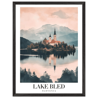 Lake Bled Slovenia Framed Poster – Serene Lakeside Wall Art with Wooden Frame - Vibrantwalls