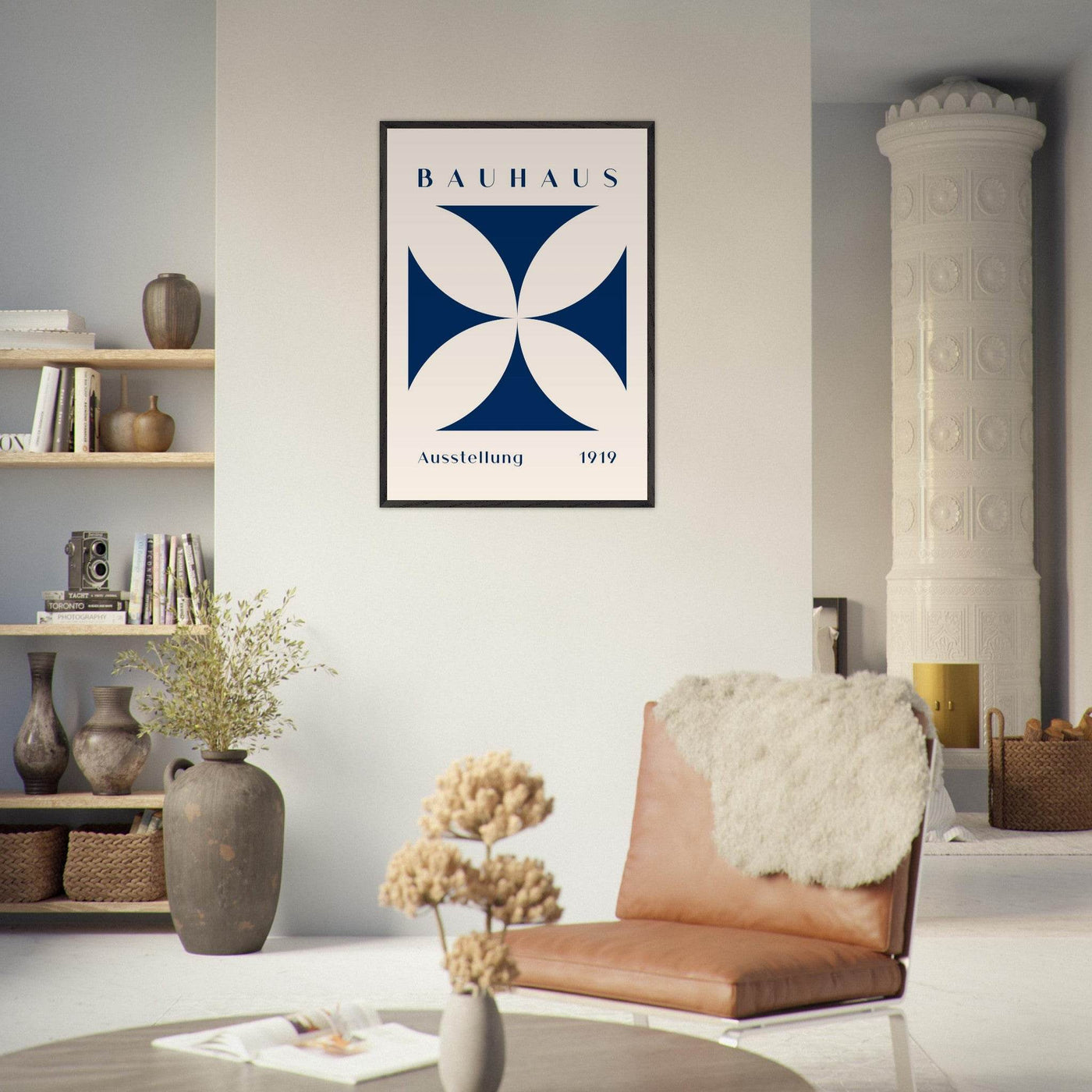 Bauhaus Exhibition 1919 - Navy Cream - Vibrantwalls