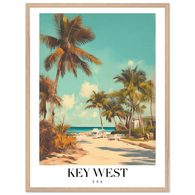 Key West USA Framed Poster – Vintage Travel Wall Art with Wooden Frame - Vibrantwalls