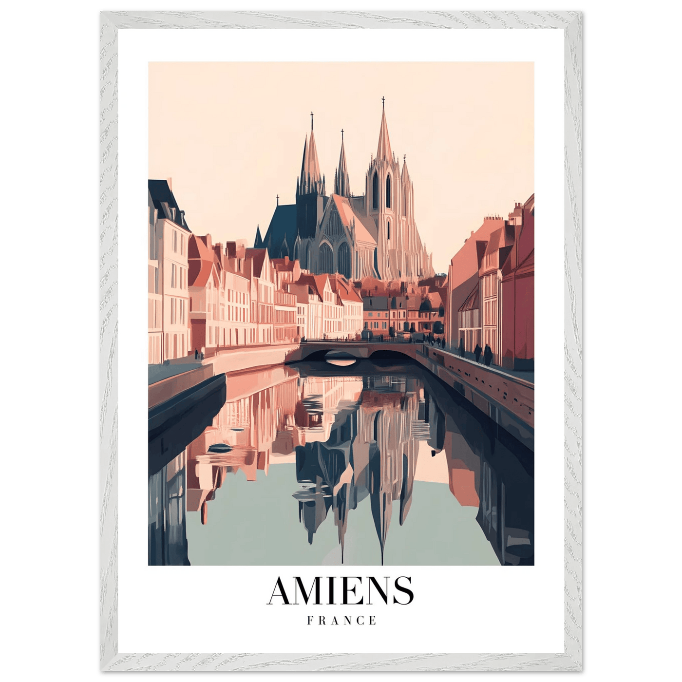 Amiens France Framed Poster – Vintage Travel Wall Art with Wooden Frame - Vibrantwalls