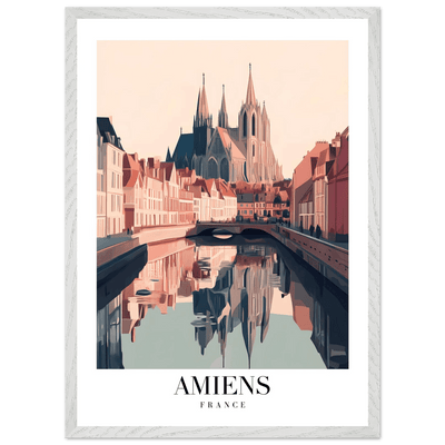 Amiens France Framed Poster – Vintage Travel Wall Art with Wooden Frame - Vibrantwalls
