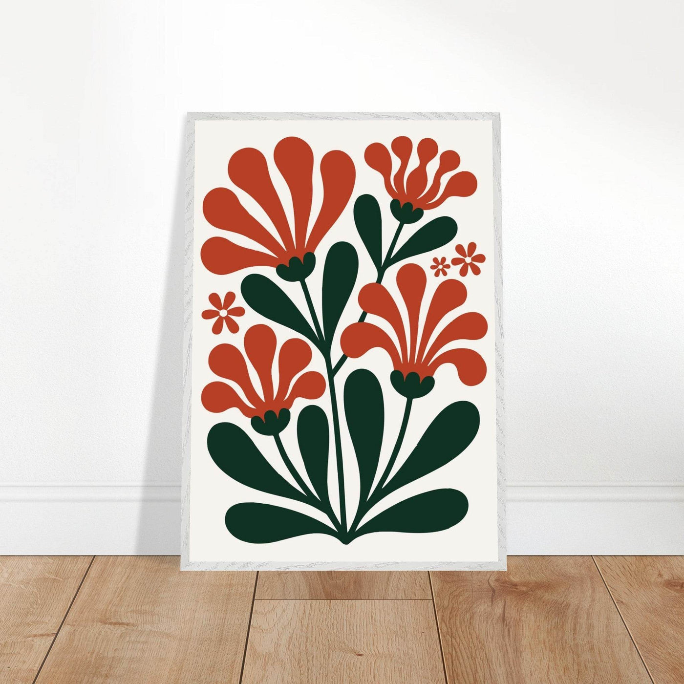Floral Bloom Terracotta Pot in Green Design for Stylish Plant Display - Vibrantwalls