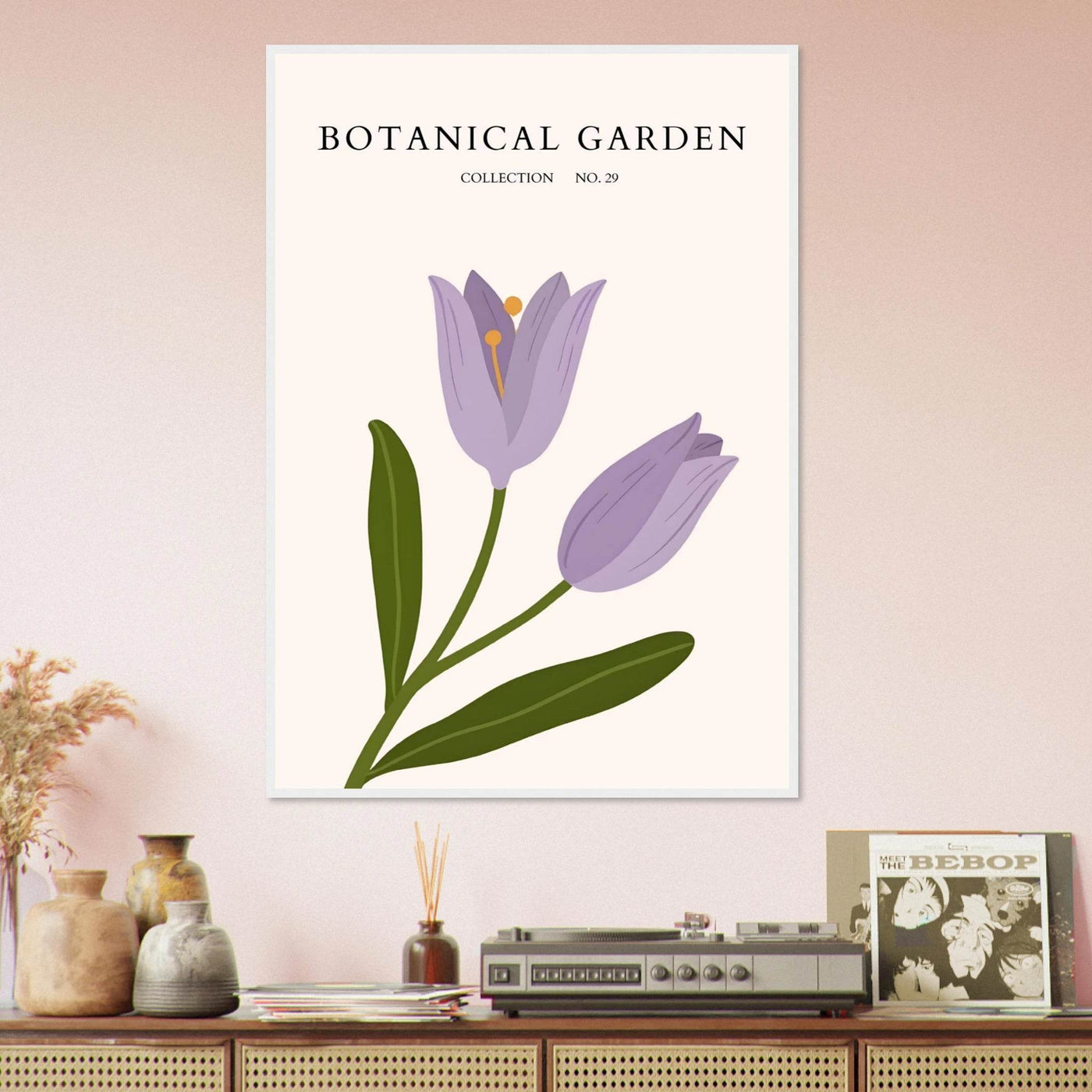 Botanical Garden Lavender Bloom Minimalist Framed Art - Vibrantwalls