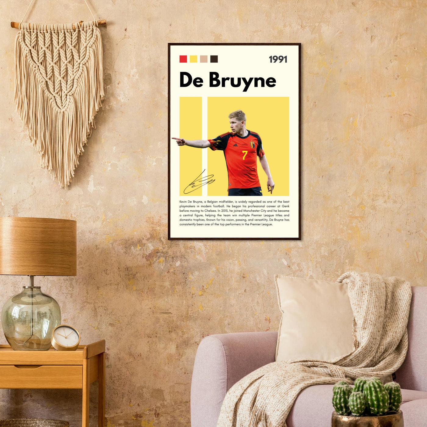 Kevin De Bruyne Football Legend Framed Poster – Vibrant Pop Art Print for Modern Fans Vibrantwalls