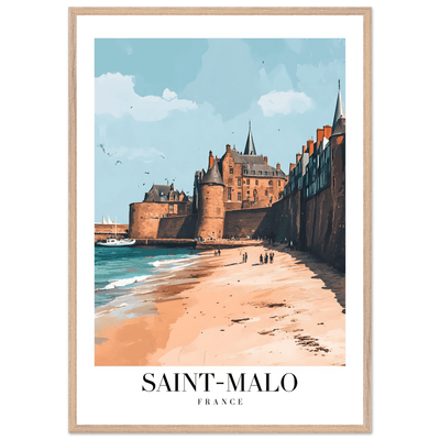Saint-Malo France Framed Poster – Vintage Coastal Wall Art with Custom Wooden Frame - Vibrantwalls
