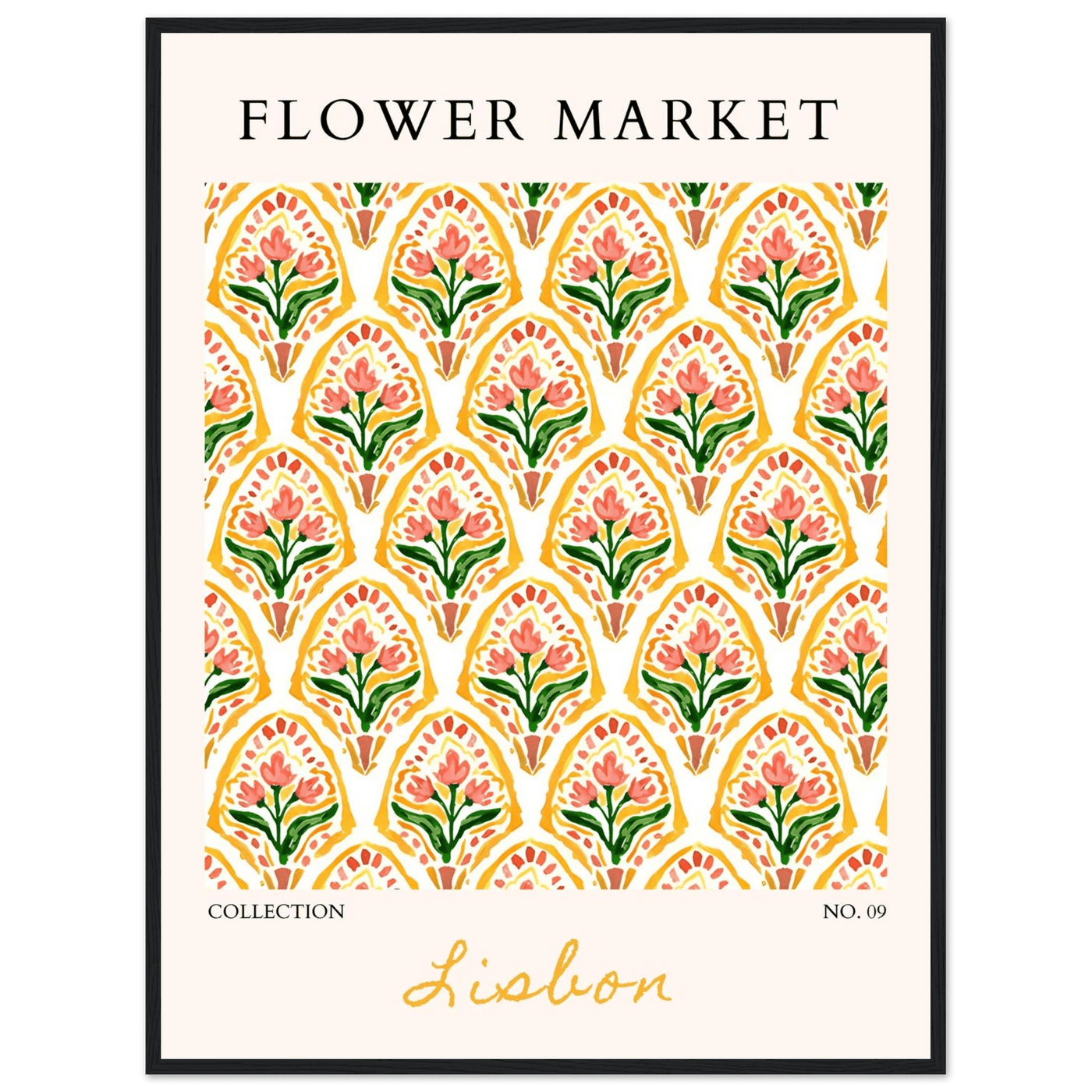 Lisbon Flower Market Framed Poster – Vibrant Floral Art Print | Ready-to-Hang Wall Decor - Vibrantwalls