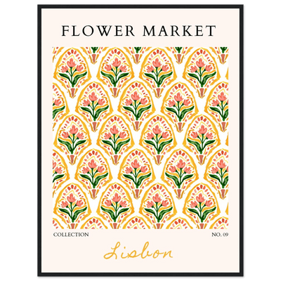Lisbon Flower Market Framed Poster – Vibrant Floral Art Print | Ready-to-Hang Wall Decor - Vibrantwalls