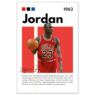 Michael Jordan Air Jordan Bulls Retro Print 60x90 cm 24x36″ White frame Vibrantwalls