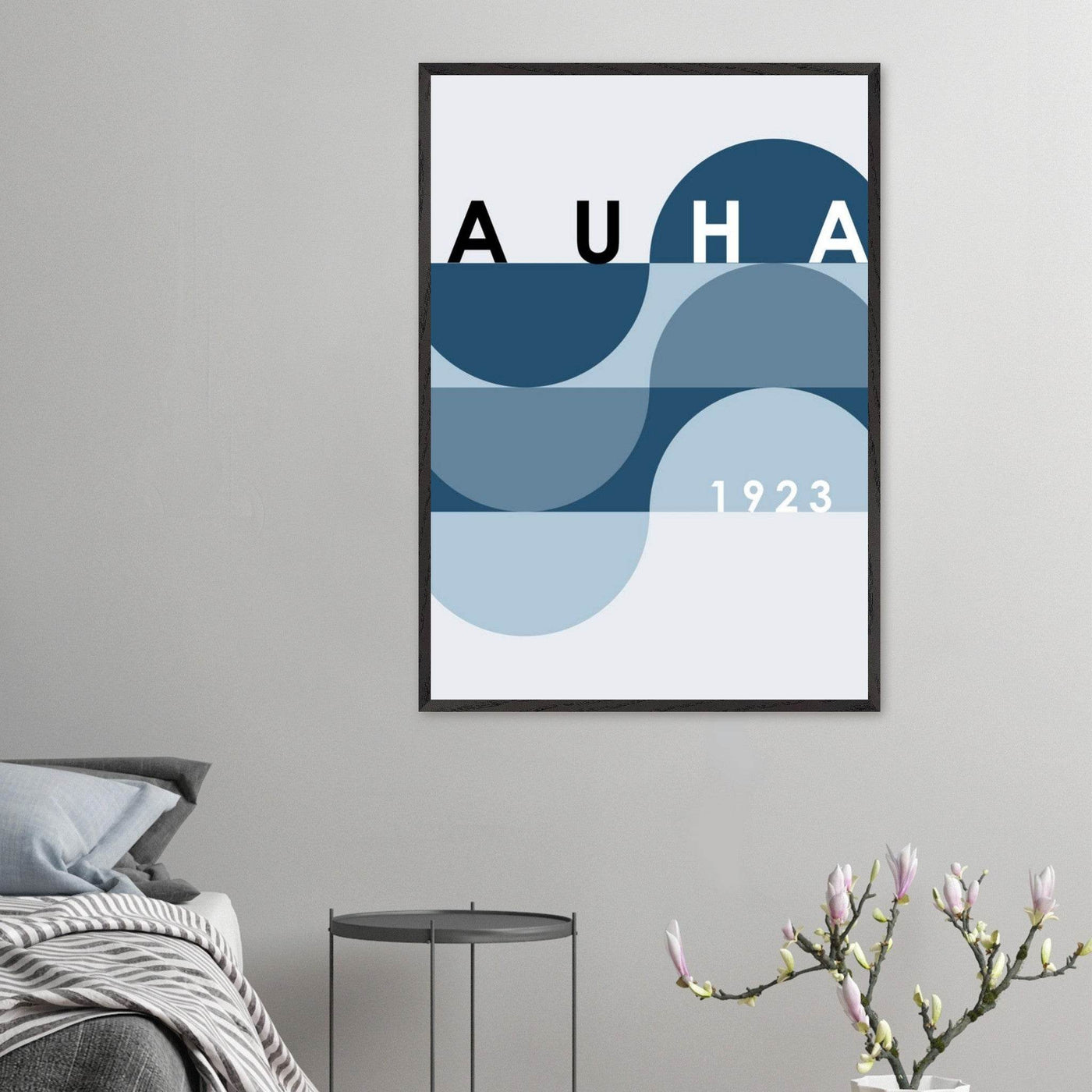 Bauhaus-Style Abstract Poster - The Blue Tunnel Modern Art Print in Various Sizes & Finishes - Vibrantwalls