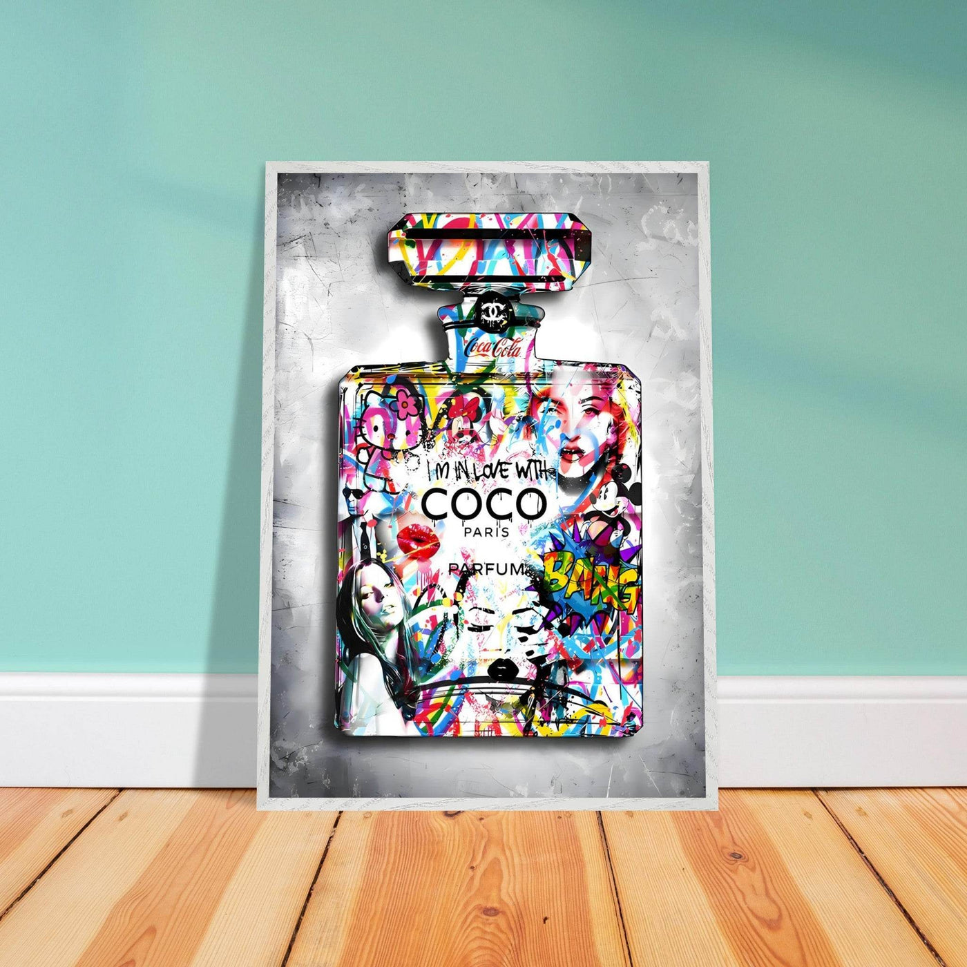 Vibrant Pop Art Chanel Perfume Bottle Print - Graffiti Chic Wall Decor for Fashion Lovers - Vibrantwalls