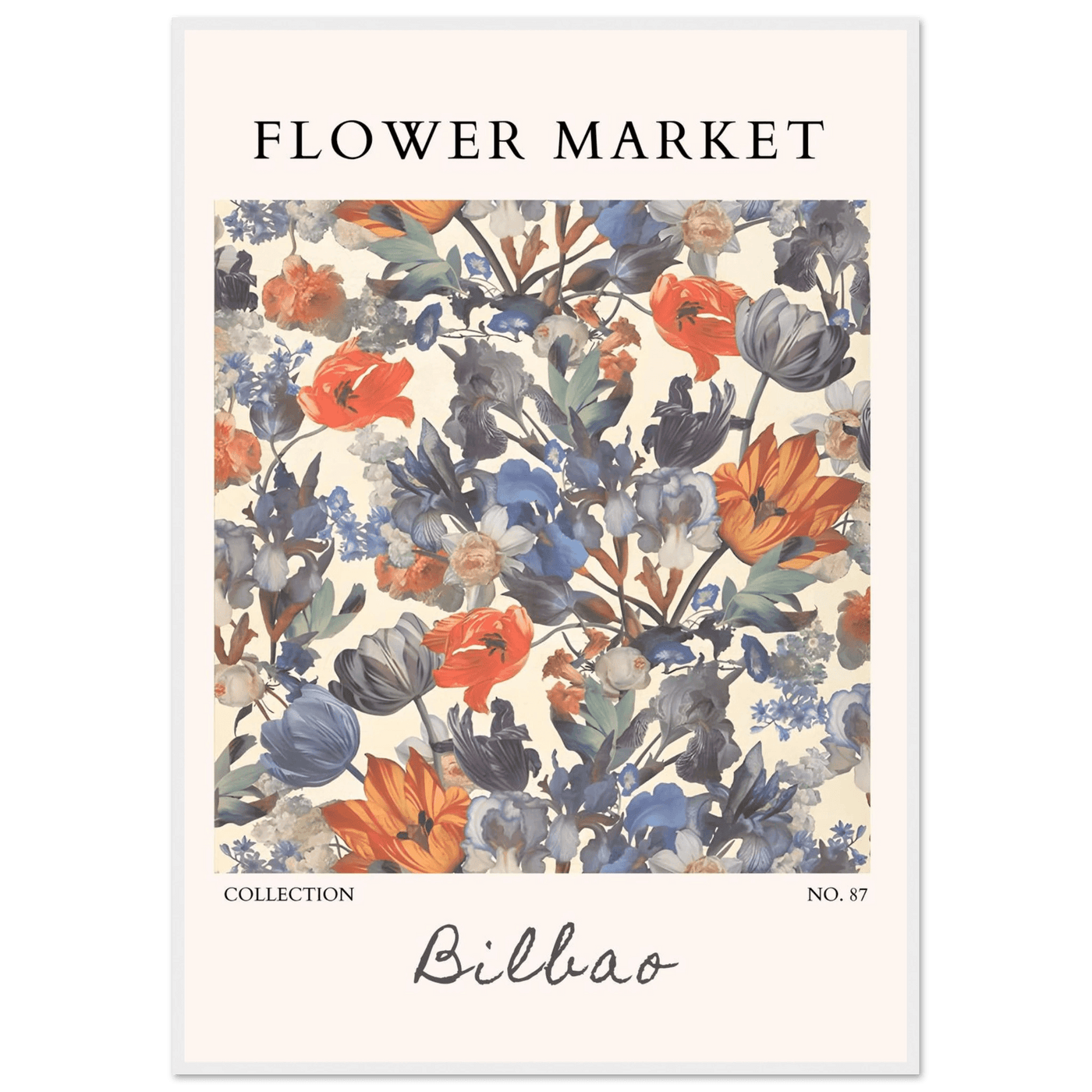 Flower Market Bilbao Print – Elegant Floral Framed Poster | Vibrant Nature & Botanical Art, Ready-to-Hang - Vibrantwalls