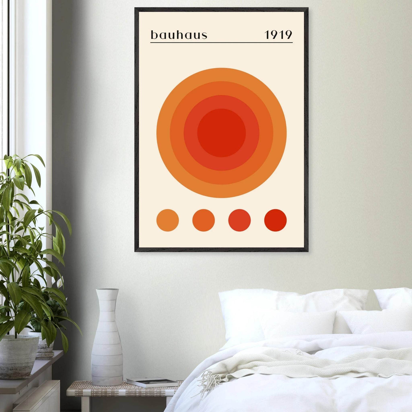 Bauhaus 1919 Orange & Red Circles - Vibrantwalls
