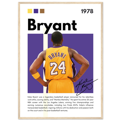 Kobe Bryant Mamba Mentality Lakers Framed Poster 50x70 cm 20x28″ Wood frame Vibrantwalls