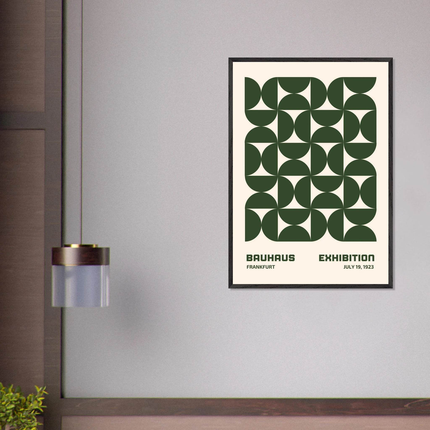 Bauhaus Forest Green & Cream Modern - Vibrantwalls