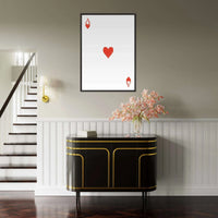 Vintage Ace of Hearts Custom Playing Cards Framed Poster Wall Art - Vibrantwalls