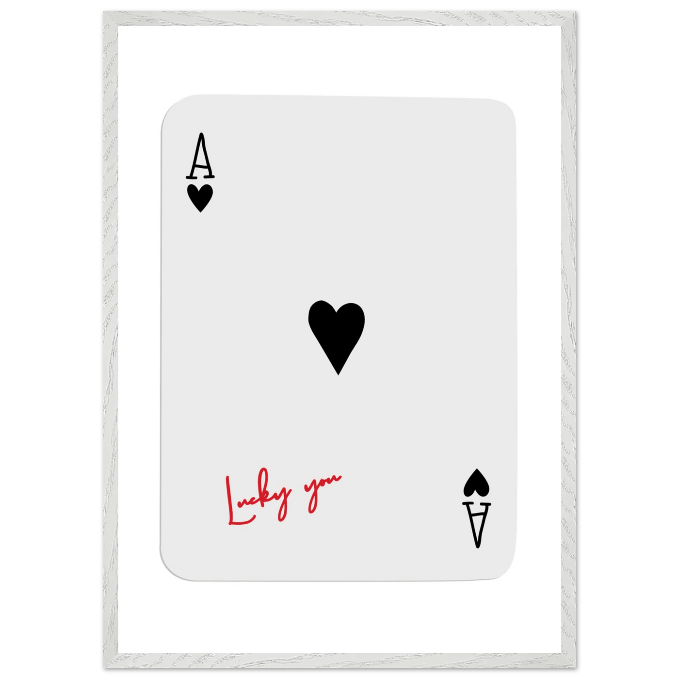 Lucky Ace of Hearts Framed Poster - Modern Poker Card Art, Eco-Friendly Wood Frame in Your Choice of Style - Vibrantwalls