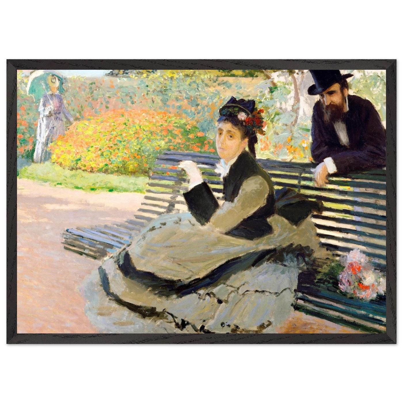 Camille Monet Garden Bench Art – Exquisite Artwork for Garden Lovers - Vibrantwalls