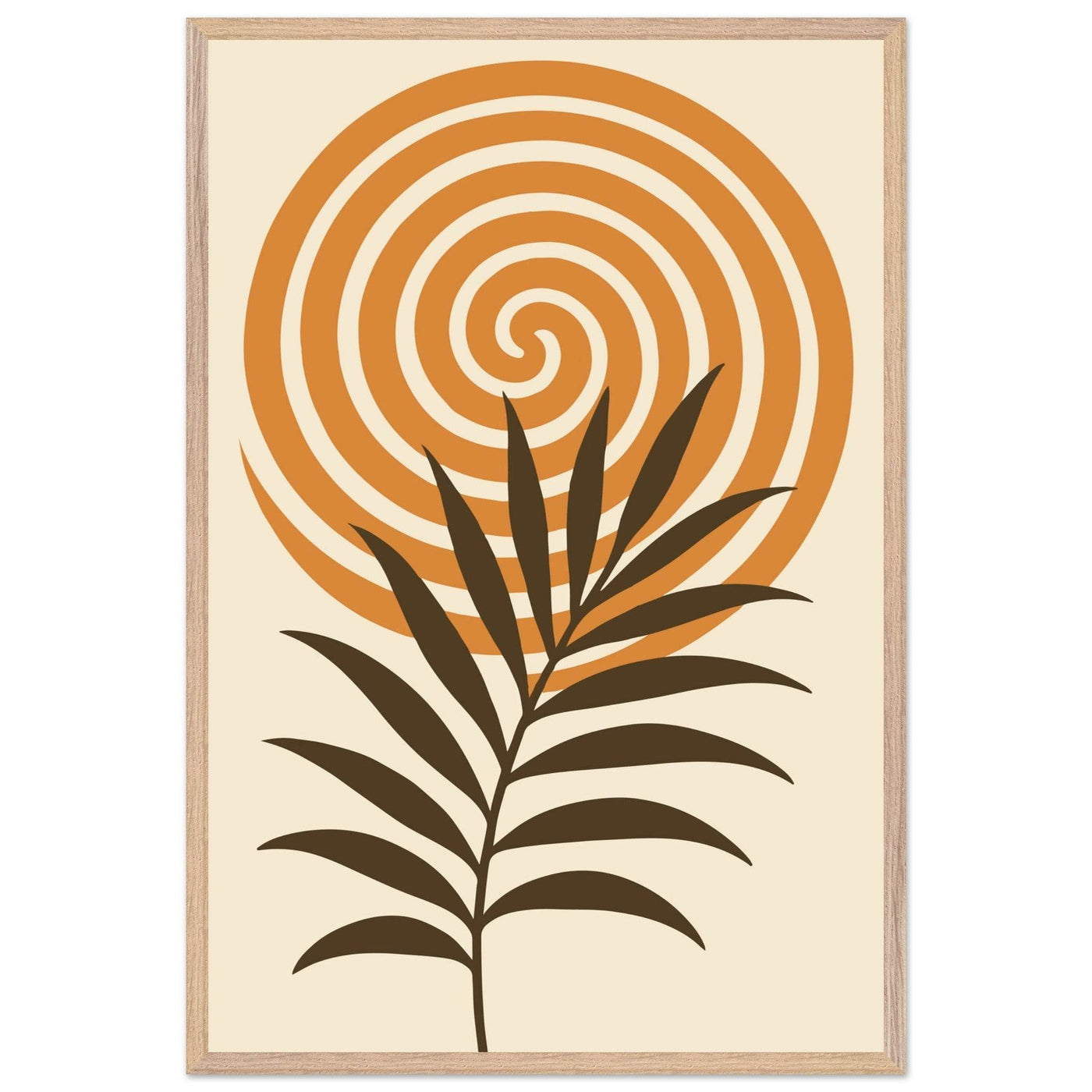 Abstract Palm Leaf & Swirl - Vibrantwalls