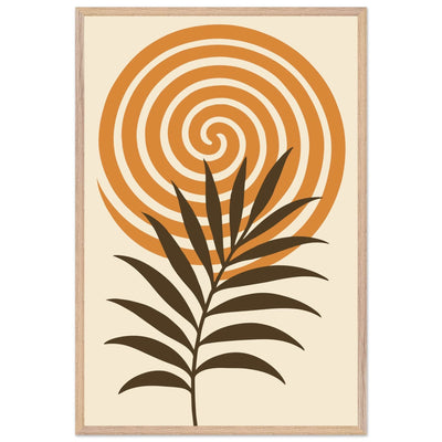 Abstract Palm Leaf & Swirl - Vibrantwalls