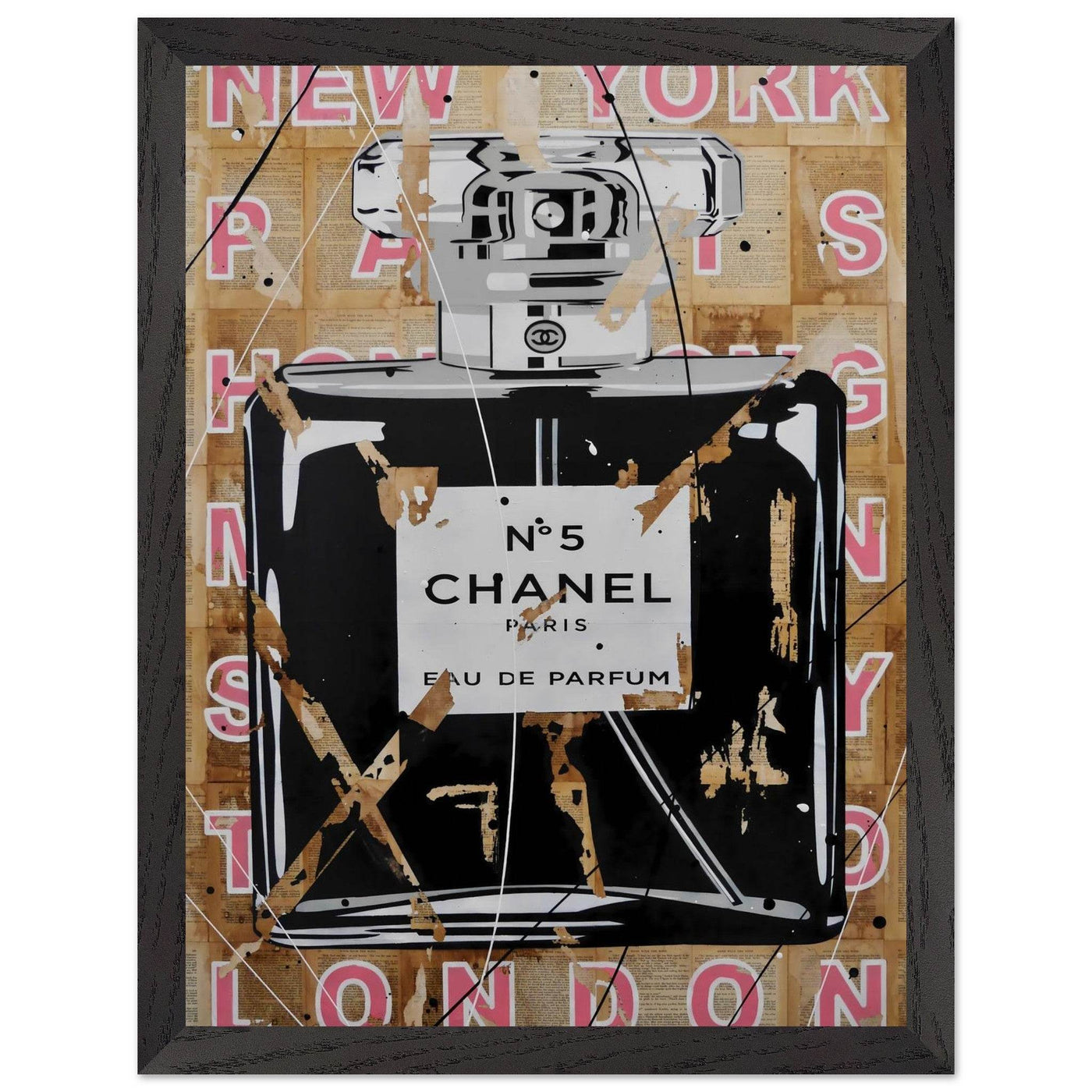 Chanel No. 5 Abstract Luxury Perfume Art Print – Premium Framed Pop Art for Modern Interiors - Vibrantwalls