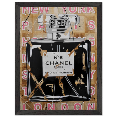 Chanel No. 5 Abstract Luxury Perfume Art Print – Premium Framed Pop Art for Modern Interiors - Vibrantwalls