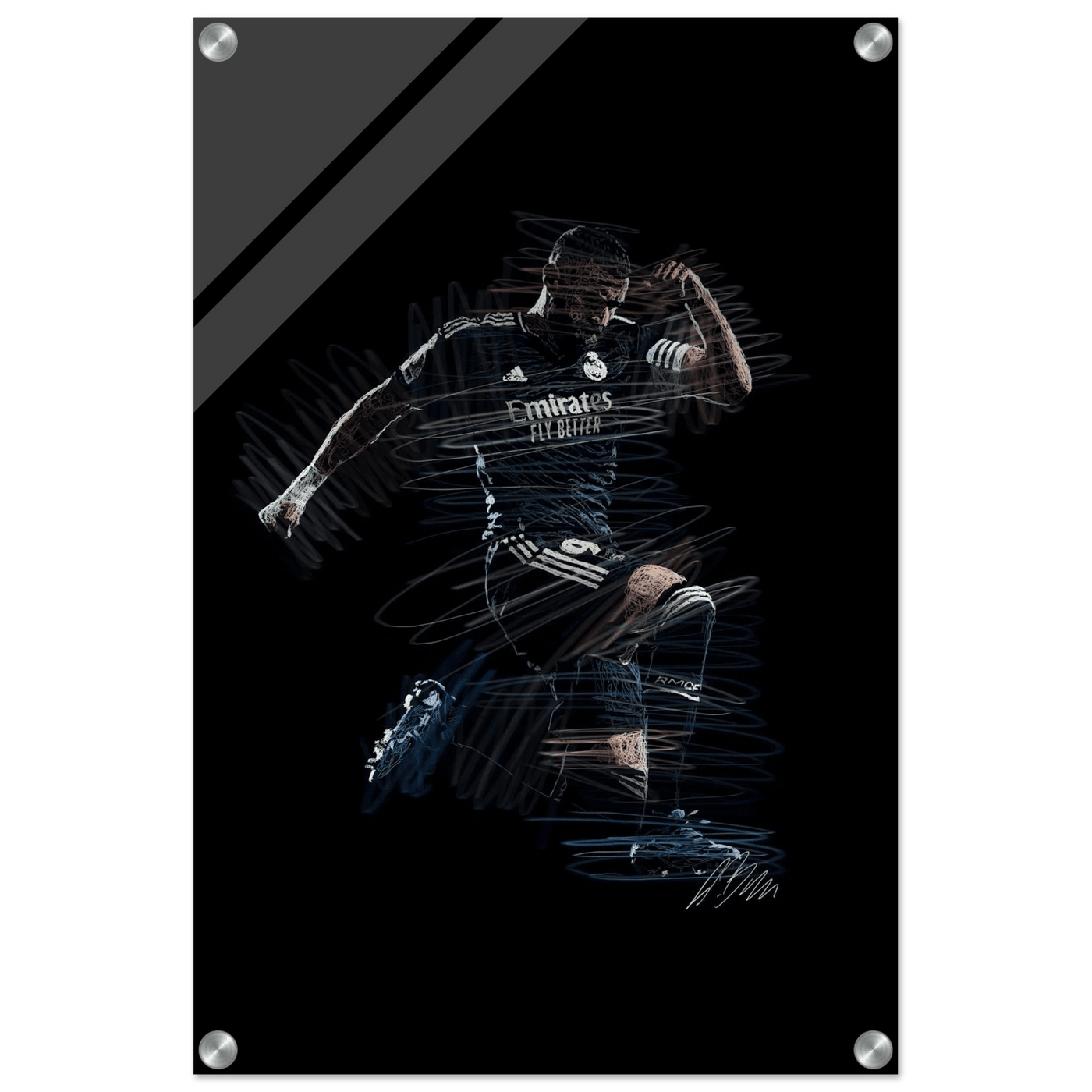 Dynamic Footballer Acrylic Print – Motion-Inspired, Durable, Modern Sports Wall Art - Vibrantwalls