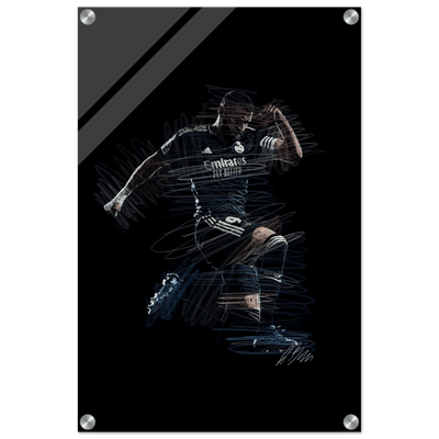 Dynamic Footballer Acrylic Print – Motion-Inspired, Durable, Modern Sports Wall Art - Vibrantwalls