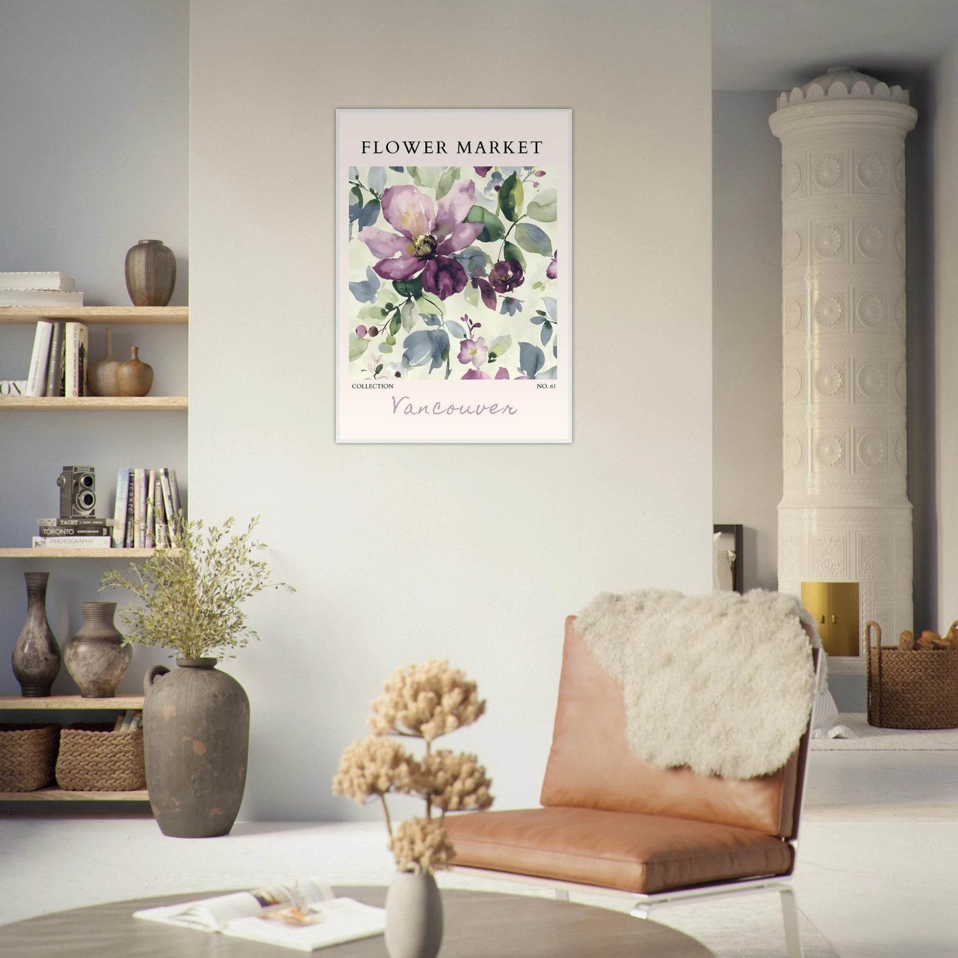 Vancouver Flower Market Watercolor Floral Ready-to-Hang - Wall Art - Vibrantwalls