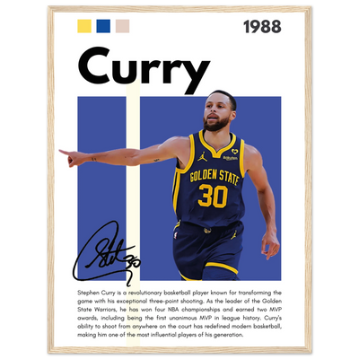 Stephen Curry Chef Curry Warriors Framed Poster 45x60 cm 18x24″ Wood frame Vibrantwalls