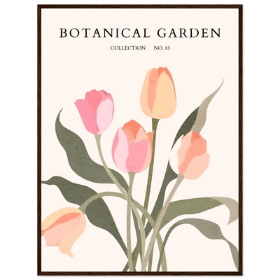 Botanical Garden Framed Posters – Soft Tulip Hues & Abstract Nature Art Prints | Ready-to-Hang in Your Choice of Frame - Vibrantwalls