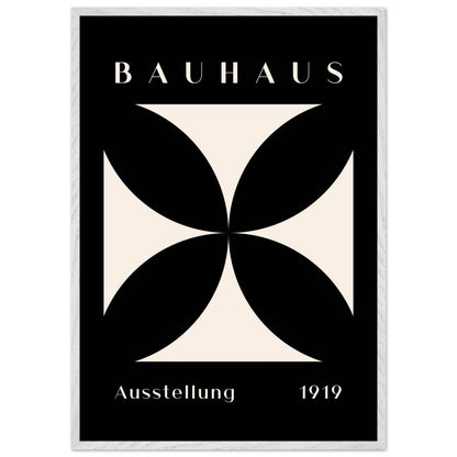 Bauhaus Minimalism 1919 Black Cream Movement Design Wall Art - Vibrantwalls