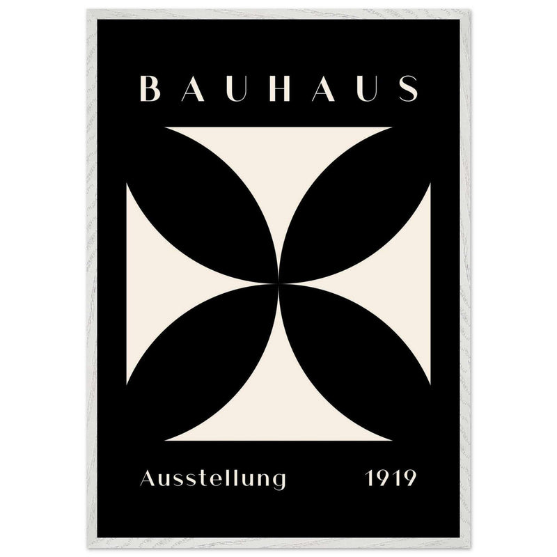 Bauhaus Minimalism 1919 Black Cream Movement Design Wall Art - Vibrantwalls