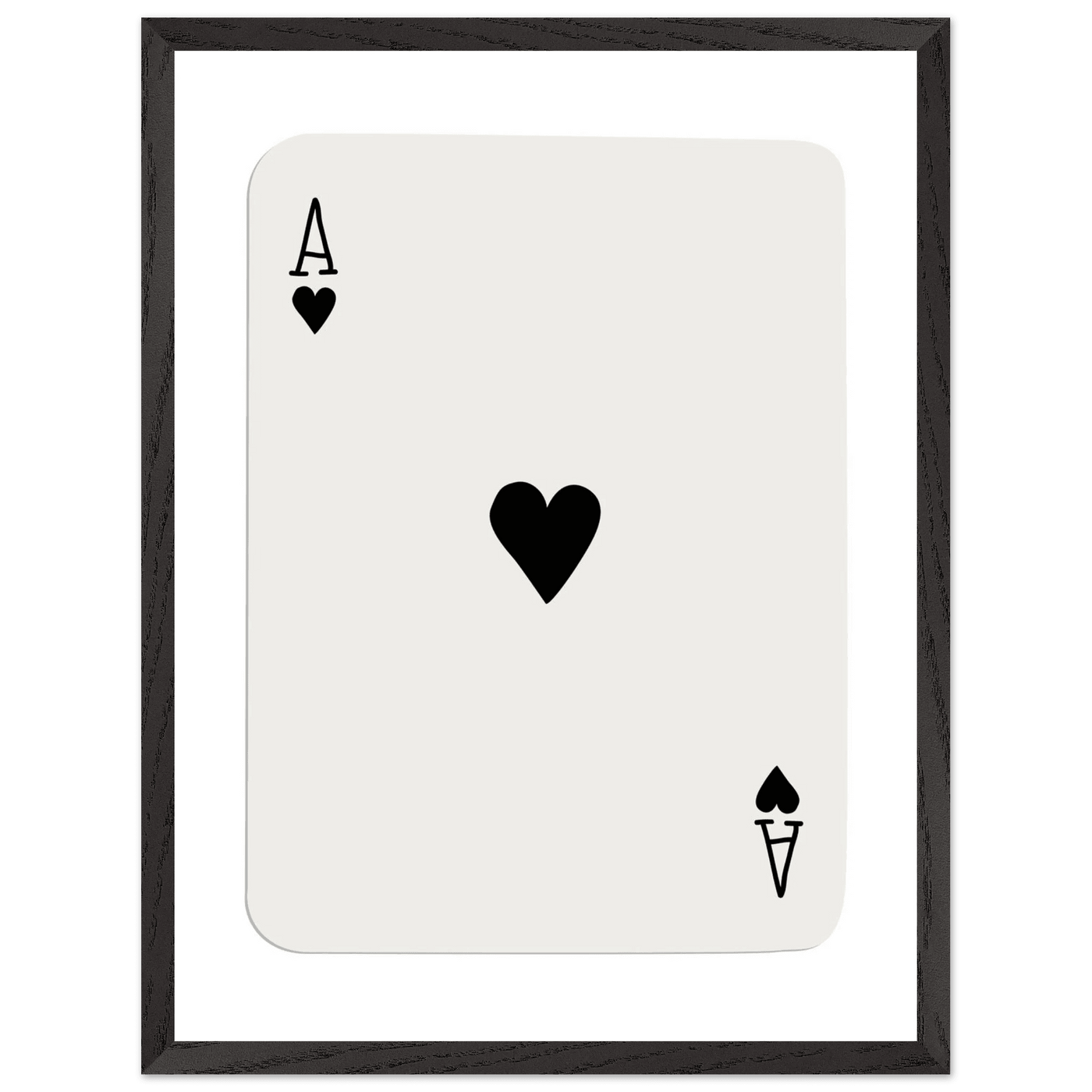 Ace of Hearts Poker Card Print - Elegant Framed Wall Art, Eco-Friendly Wood Frame & Multiple Sizes - Vibrantwalls