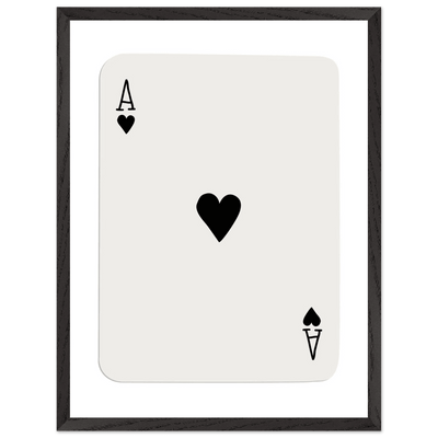 Ace of Hearts Poker Card Print - Elegant Framed Wall Art, Eco-Friendly Wood Frame & Multiple Sizes - Vibrantwalls