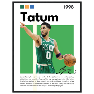 Jayson Tatum Boston Celtics Star Framed Poster 45x60 cm 18x24″ Black frame Vibrantwalls